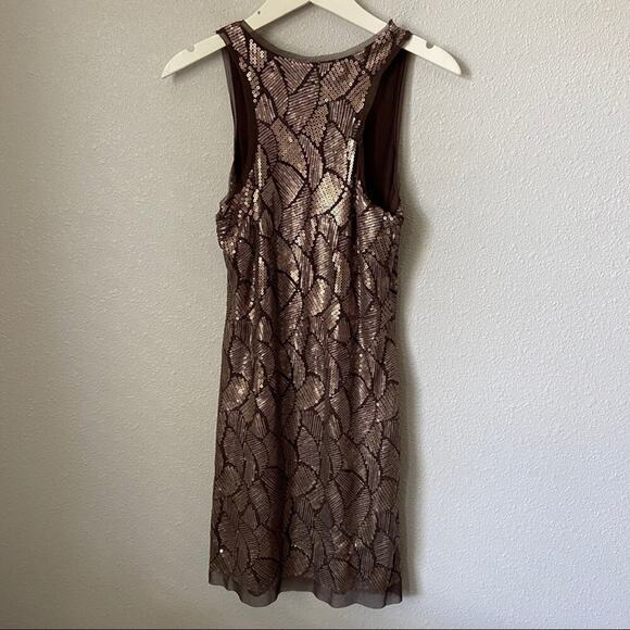 Chelsea & Violet Sequin Mini Dress Brown Medium NWT - Picture 2 of 5